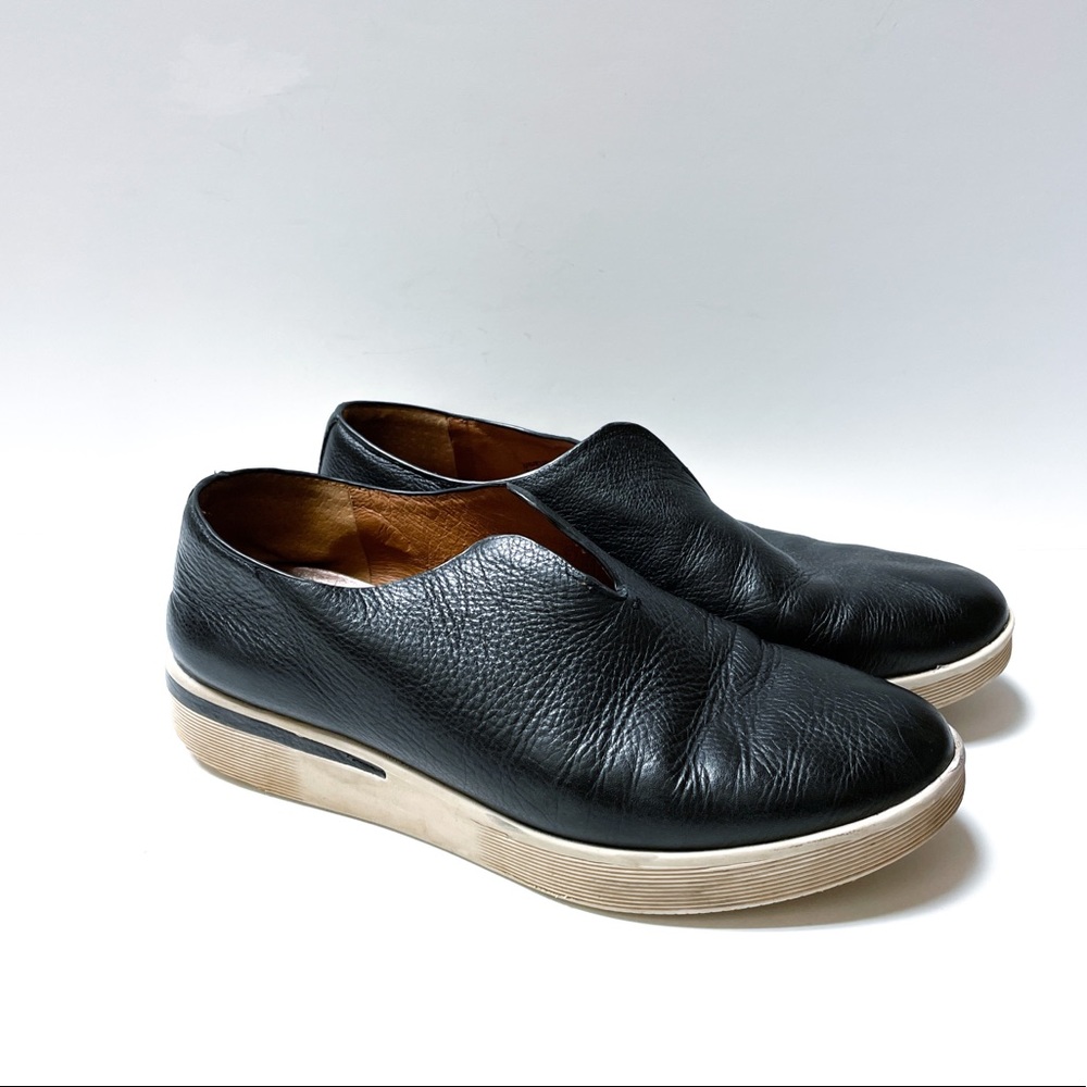 Gentle Souls Halden Kimberley Black Leather Wedge Sneakers